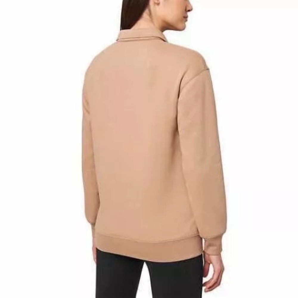 Mondetta Ladies' Collared Fleece Pullover, Natural, Size S - Picture 2 of 3